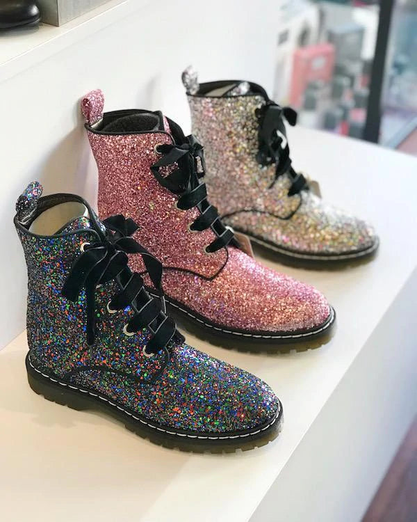 Glitter sales military boots