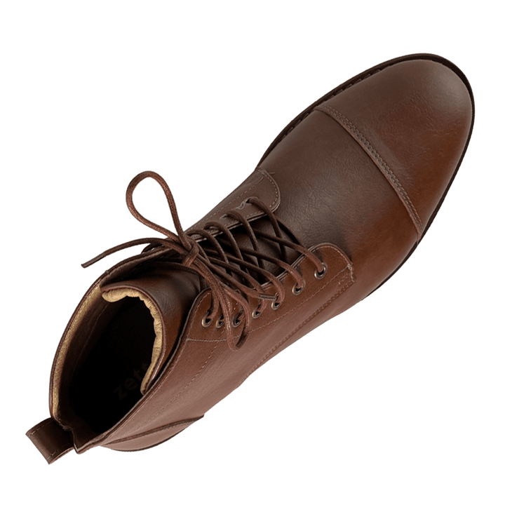 'New Crusoe' men's vegan boot by Zette Shoes - cognac