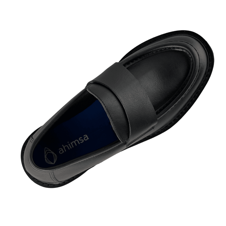 'Everyday Loafer' unisex vegan shoe with chunky sole by Ahimsa - black