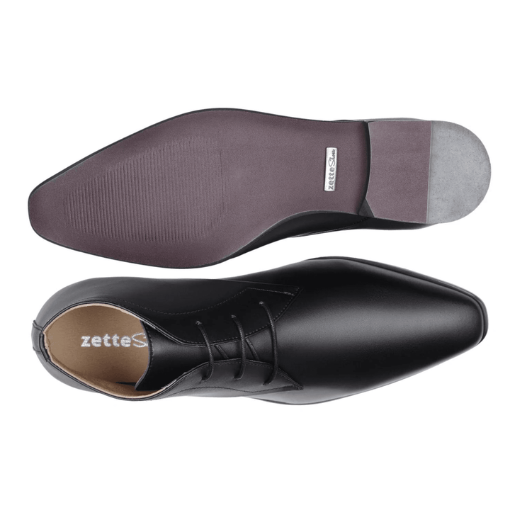 'Benjie' men's wide-fit EEE vegan chukka by Zette Shoes - Black