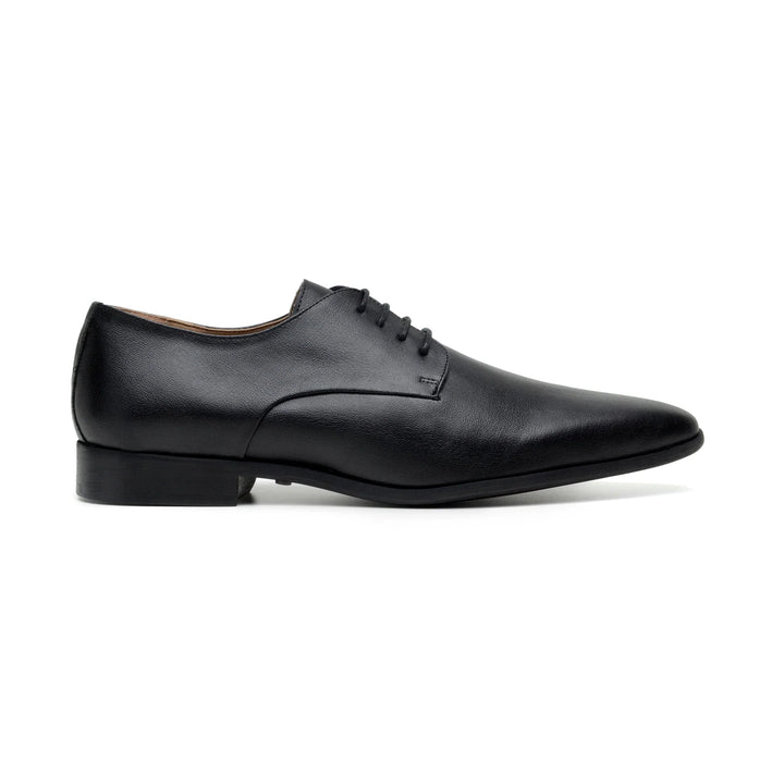 'Nero' Men's Vegan Derby Shoe by Zette Shoes - Wide Fit EEE in Matte Black