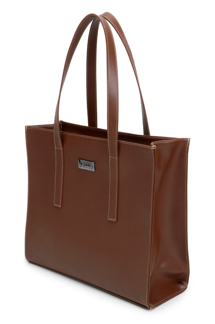 'Henrietta' classic tote bag by Zette -  cognac