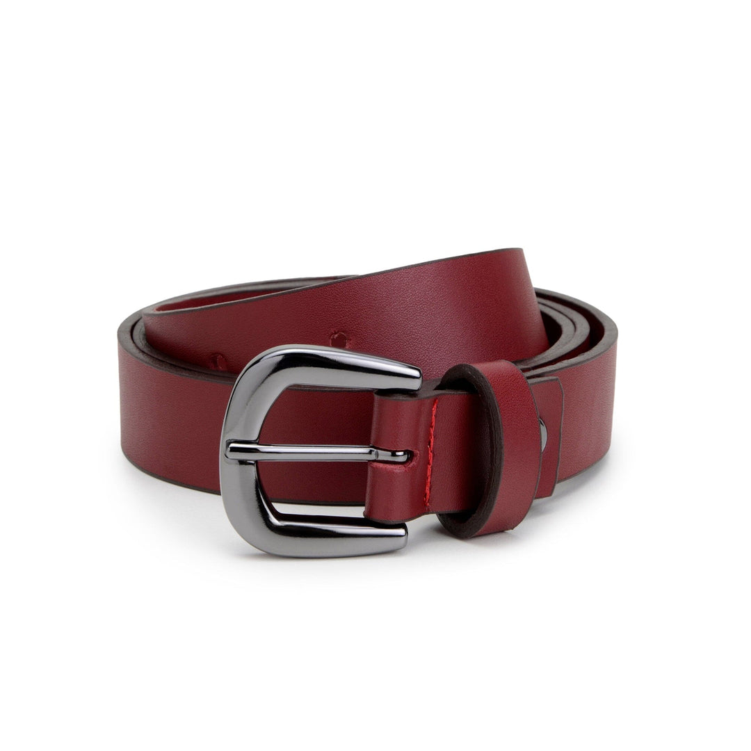 'Eliza' women's vegan leather belt Zette - burgundy