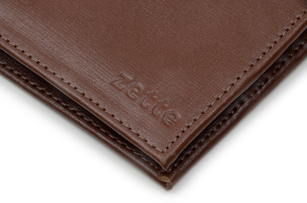 'Hakan' men's vegan leather wallet Zette - cognac