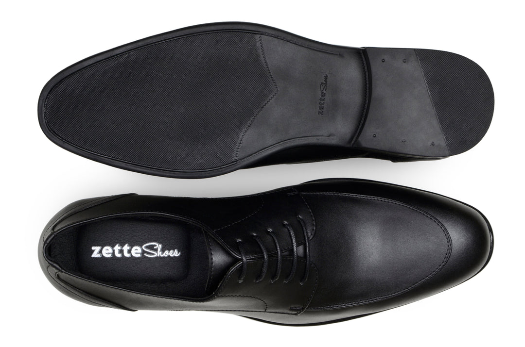 'Adrian' men's classic oxford in vegan leather by Zette Shoes - black