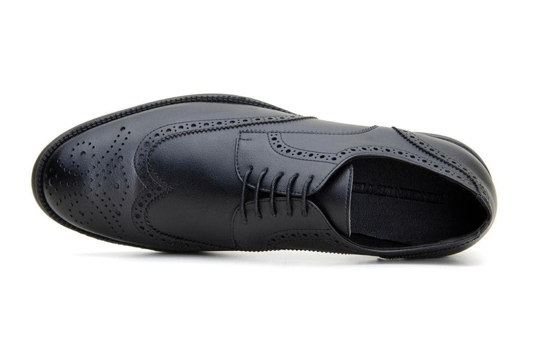 Classic wing-tip vegan leather by Vincente Verde -  black - Vegan Style