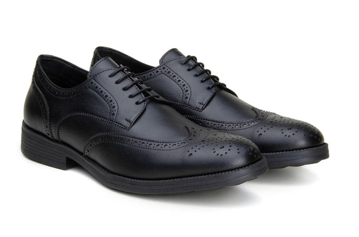 Classic wing-tip vegan leather by Vincente Verde -  black - Vegan Style