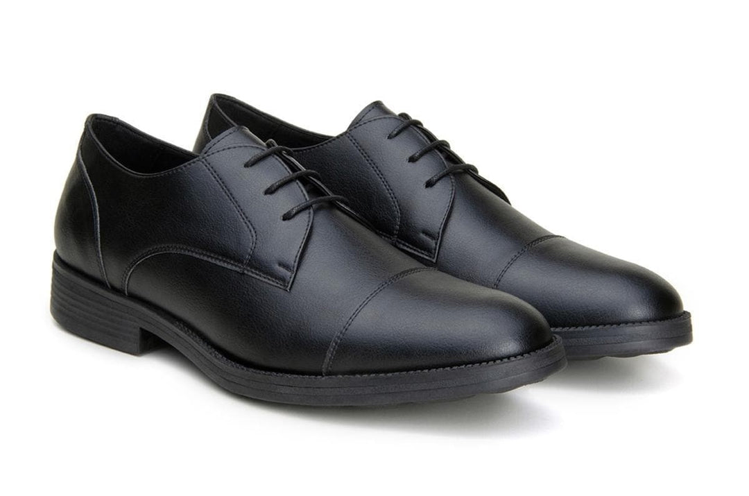 Classic vegan leather derby by Vincente Verde -  black - Vegan Style