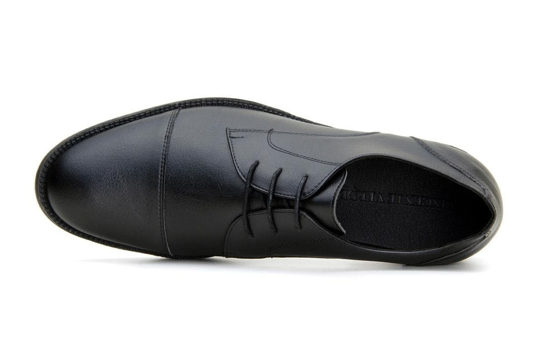 Classic vegan leather derby by Vincente Verde -  black - Vegan Style
