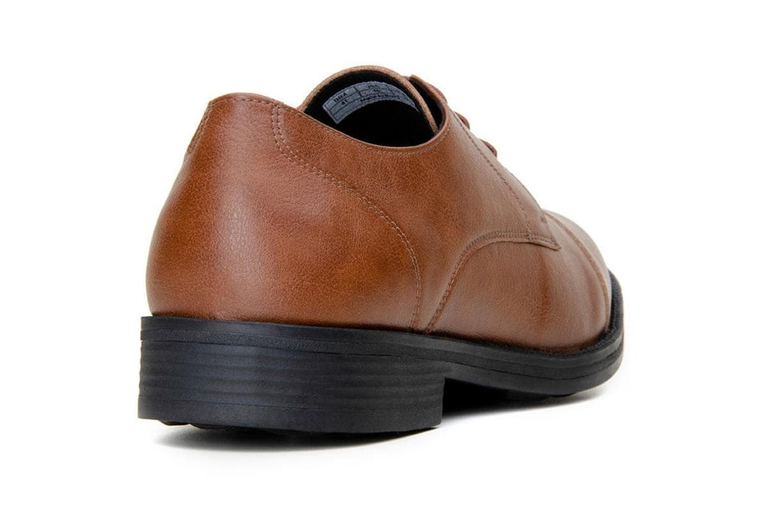 Classic vegan leather derby by Vincente Verde -  cognac - Vegan Style