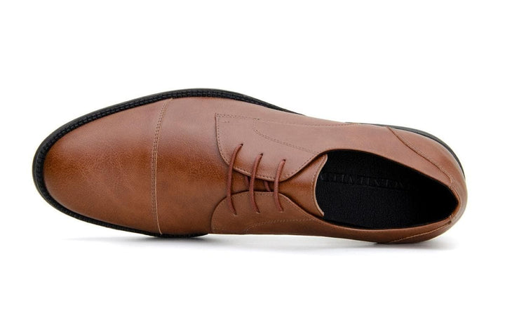 Classic vegan leather derby by Vincente Verde -  cognac - Vegan Style