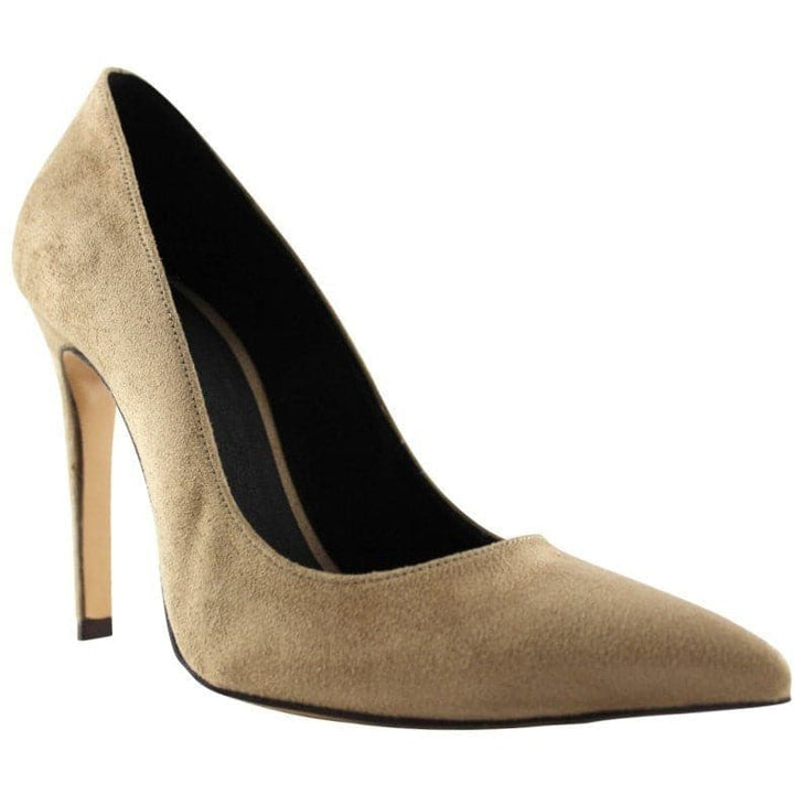 Faux-Suede 110mm High Heels (Sand) by FAIR Shoes - Vegan Style
