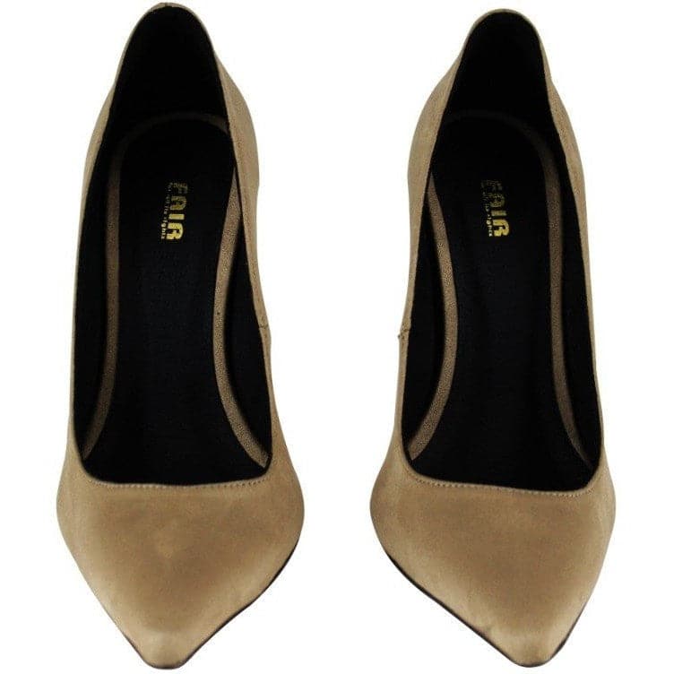 Faux-Suede 110mm High Heels (Sand) by FAIR Shoes - Vegan Style