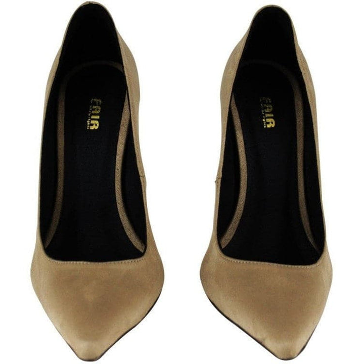 Faux-Suede 110mm High Heels (Sand) by FAIR Shoes - Vegan Style