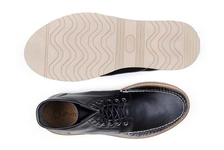 'Chris' Unisex lace-up vegan boots by Ahimsa - black - Vegan Style