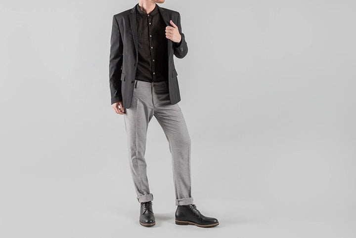 'Roger' vegan men's lace-up boots by Ahimsa - black - Vegan Style