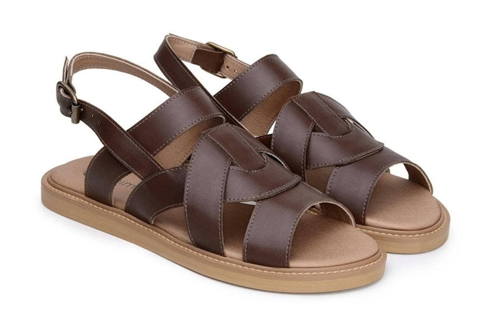 'Camila' vegan-leather sandal by Ahimsa Shoes - cognac - Vegan Style