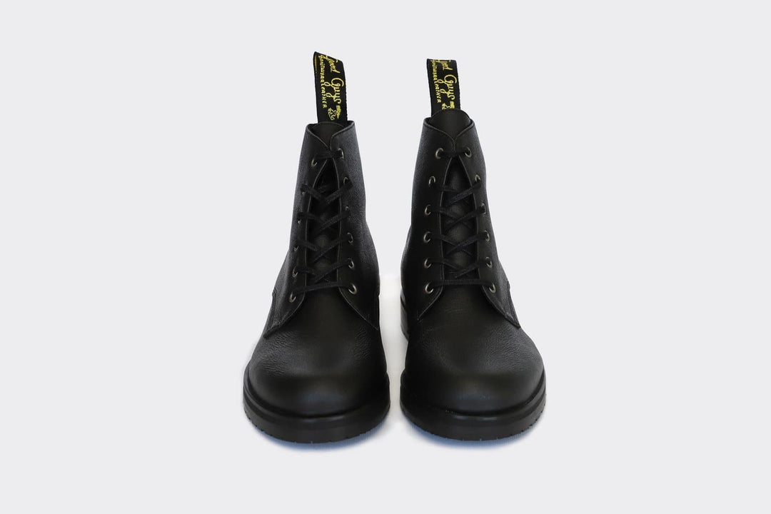 'Blaze' vegan ๐ apple-leather ankle lace-up boot by Good Guys - black - Vegan Style