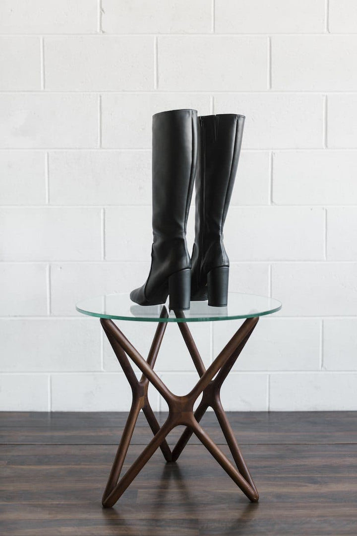 Claudia women's vegan heeled knee boots. Shop ethical women's vegan leather boots from Zette Shoes Australia.