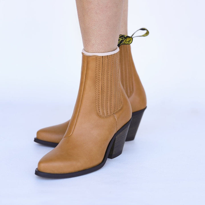 'Daisy' Vegan Ankle Boots by Good Guys Don't Wear Leather - honey