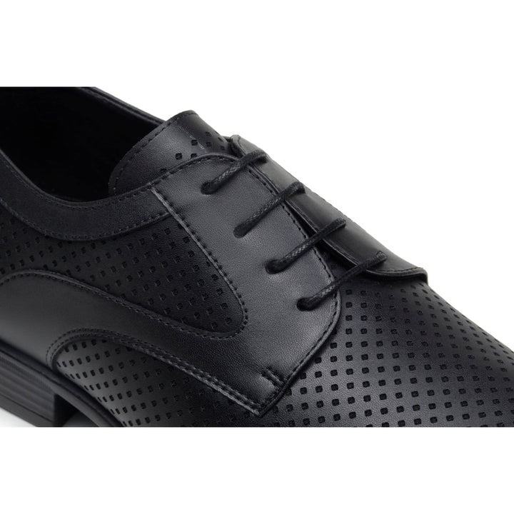 'Joshua' Men's vegan-leather Derby shoe by Zette Shoes - black