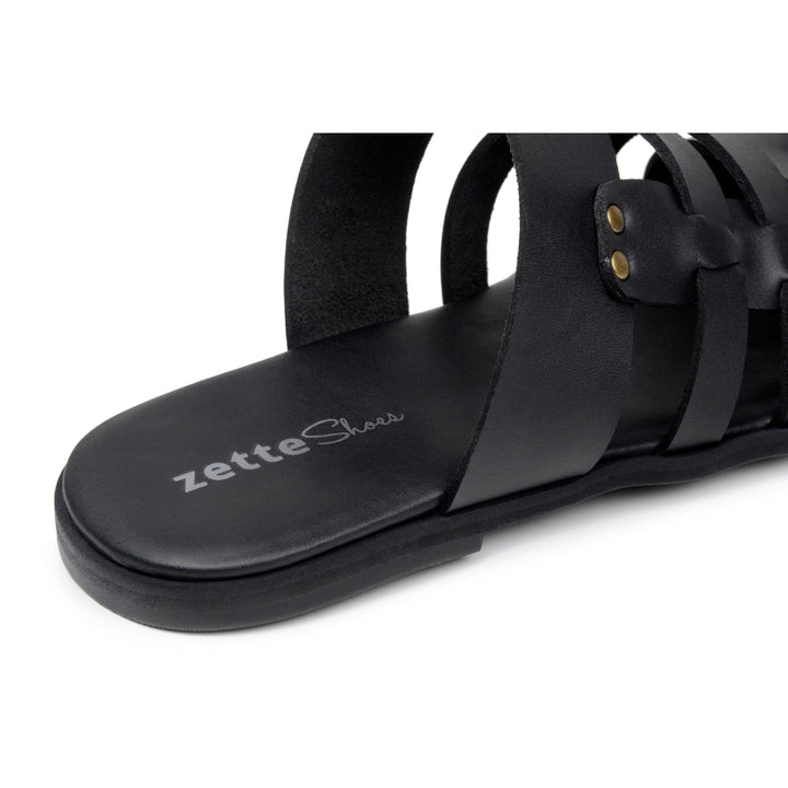 'Joel' men's sandal with vegan-leather upper by Zette Shoes - black