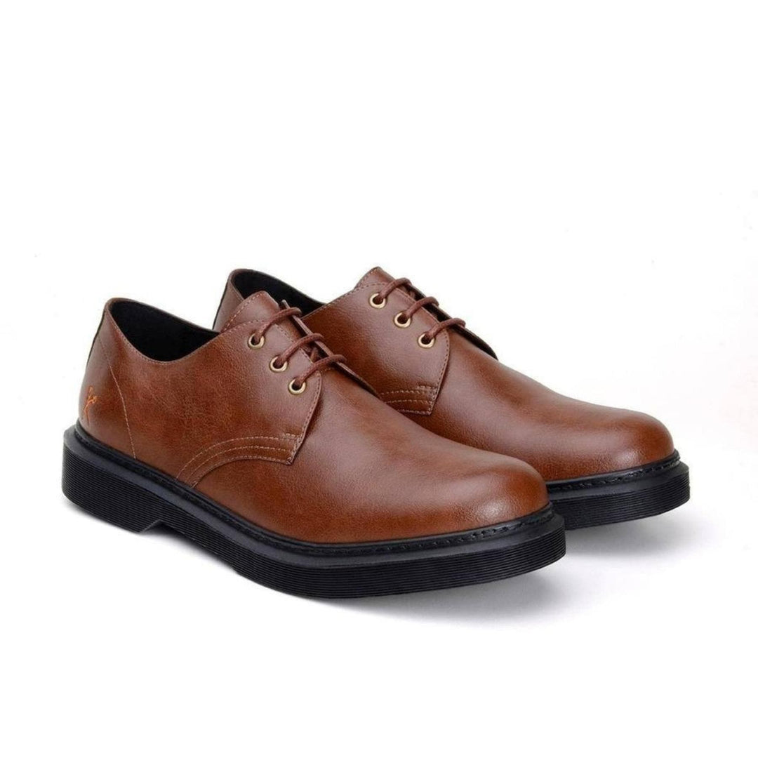 'Derby UK 2' vegan lace-up shoe by King55 - cognac