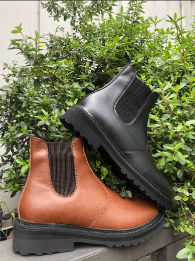 'Everyday Chelsea' unisex vegan chelsea boot with chunky sole by Ahimsa - cognac