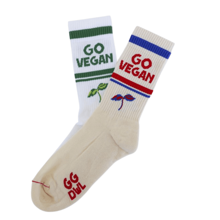 'Go Vegan' crew socks by Good Guys - various colours