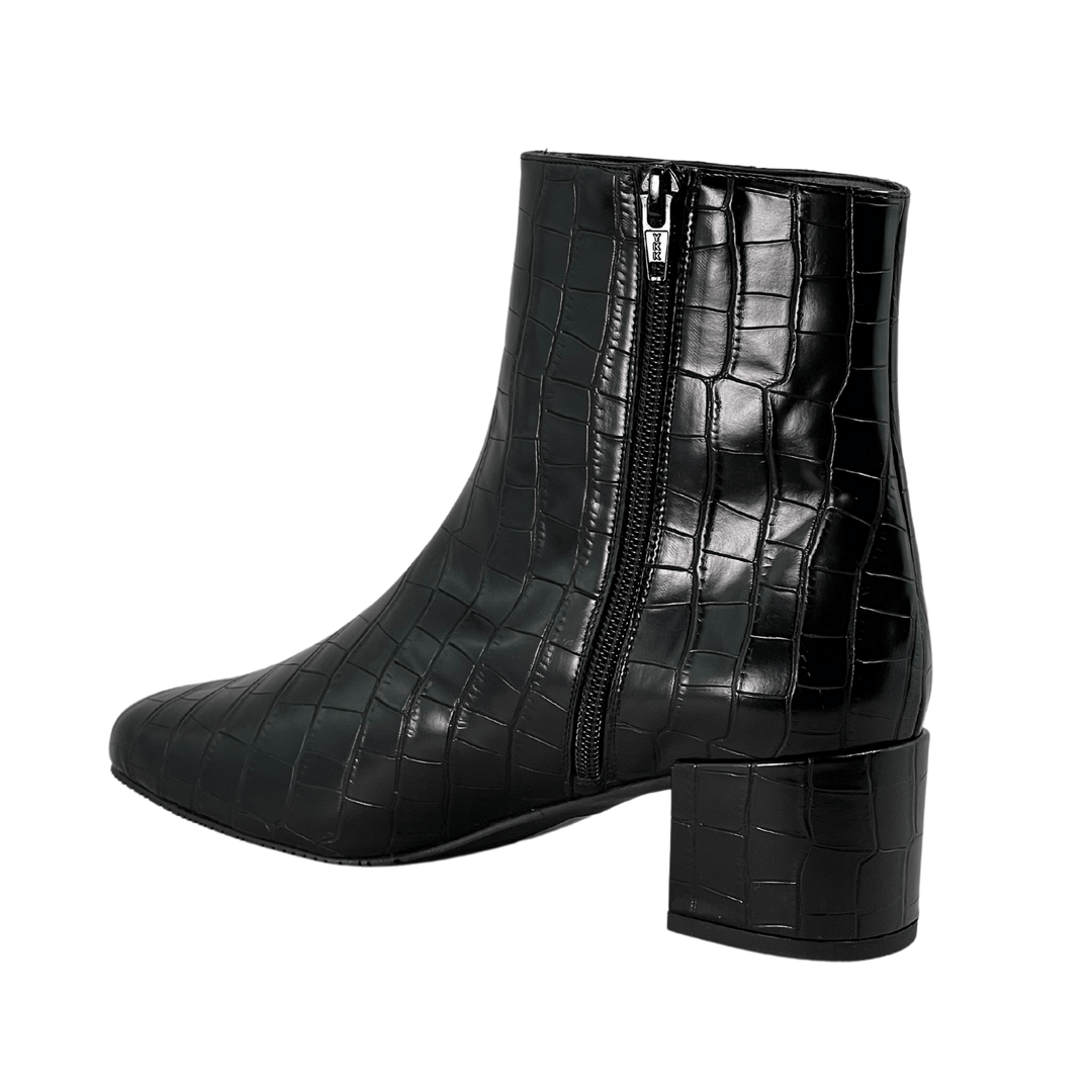 'Jacqui' vegan ankle boot by Zette Shoes - black croc
