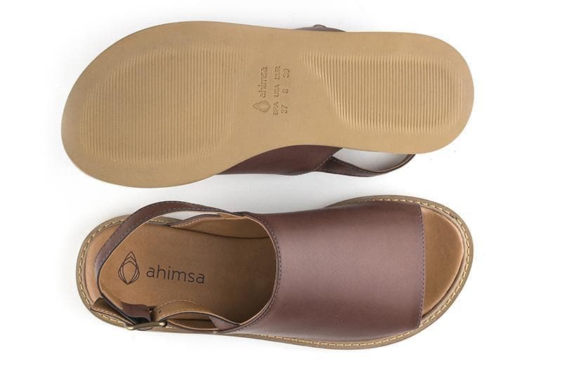 'Bella' women's vegan sandals by Ahimsa - cognac - Vegan Style