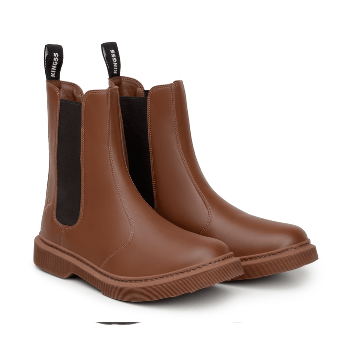 'Nova Brick Lane' Vegan Chelsea Boot by King55 - Cognac