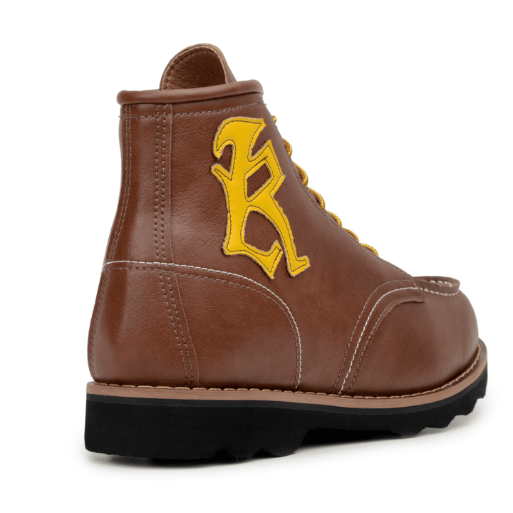 'Redwing' Vegan lace-up work boot by King55 - Cognac