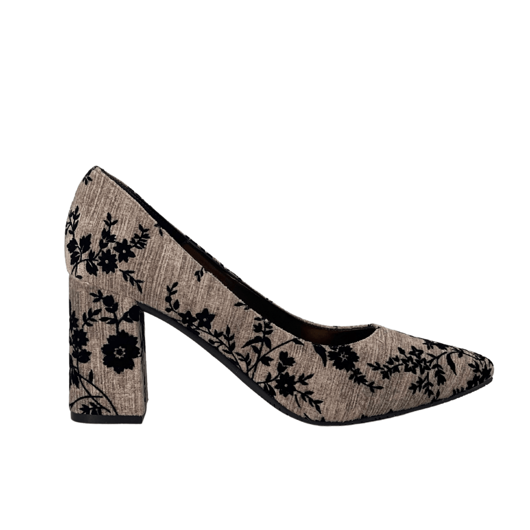 'Tanya 2' vegan high heel by Zette Shoes - taupe eco-flock