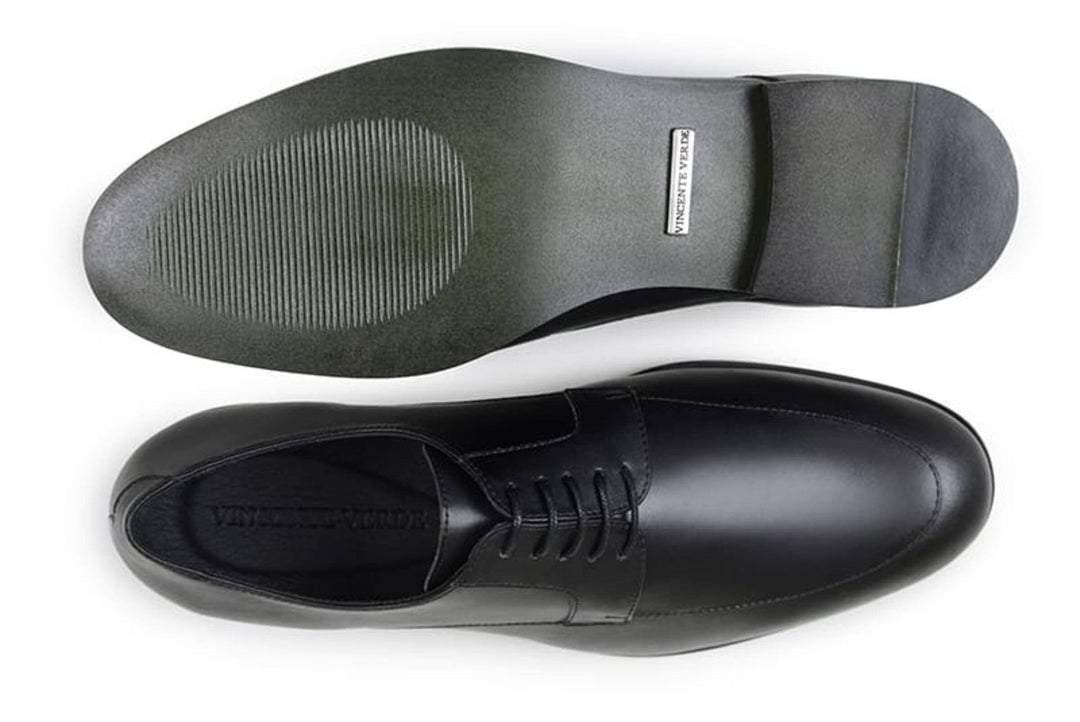 'Vernazza' vegan leather oxford by Vincente Verde -  black