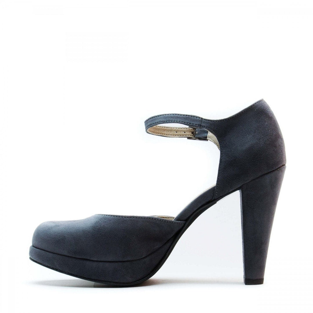 'Erica' women's vegan high heels mary-janes by NAE - grey - Vegan Style