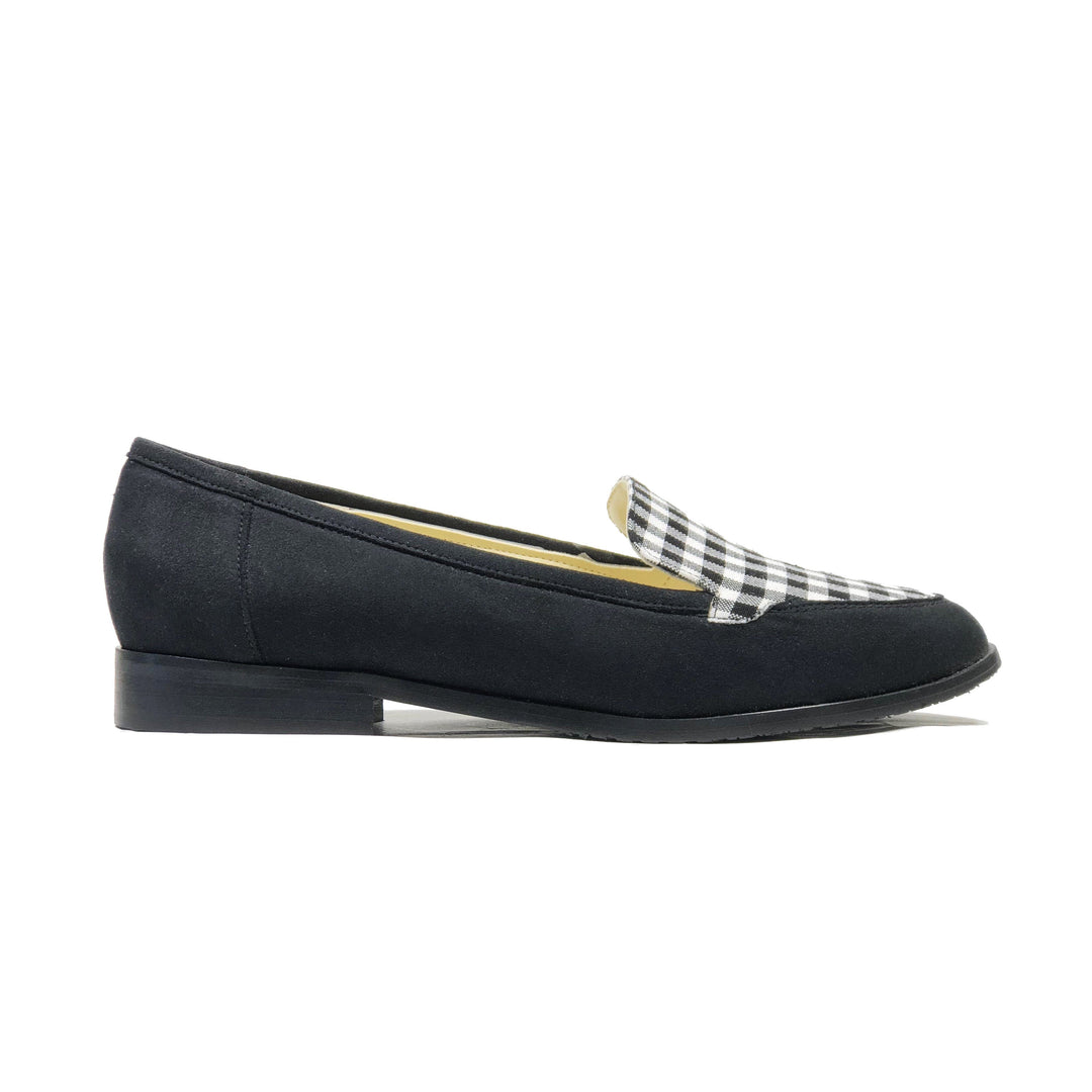 'Imogen' vegan-suede/textile loafers by Zette Shoes - black - Vegan Style