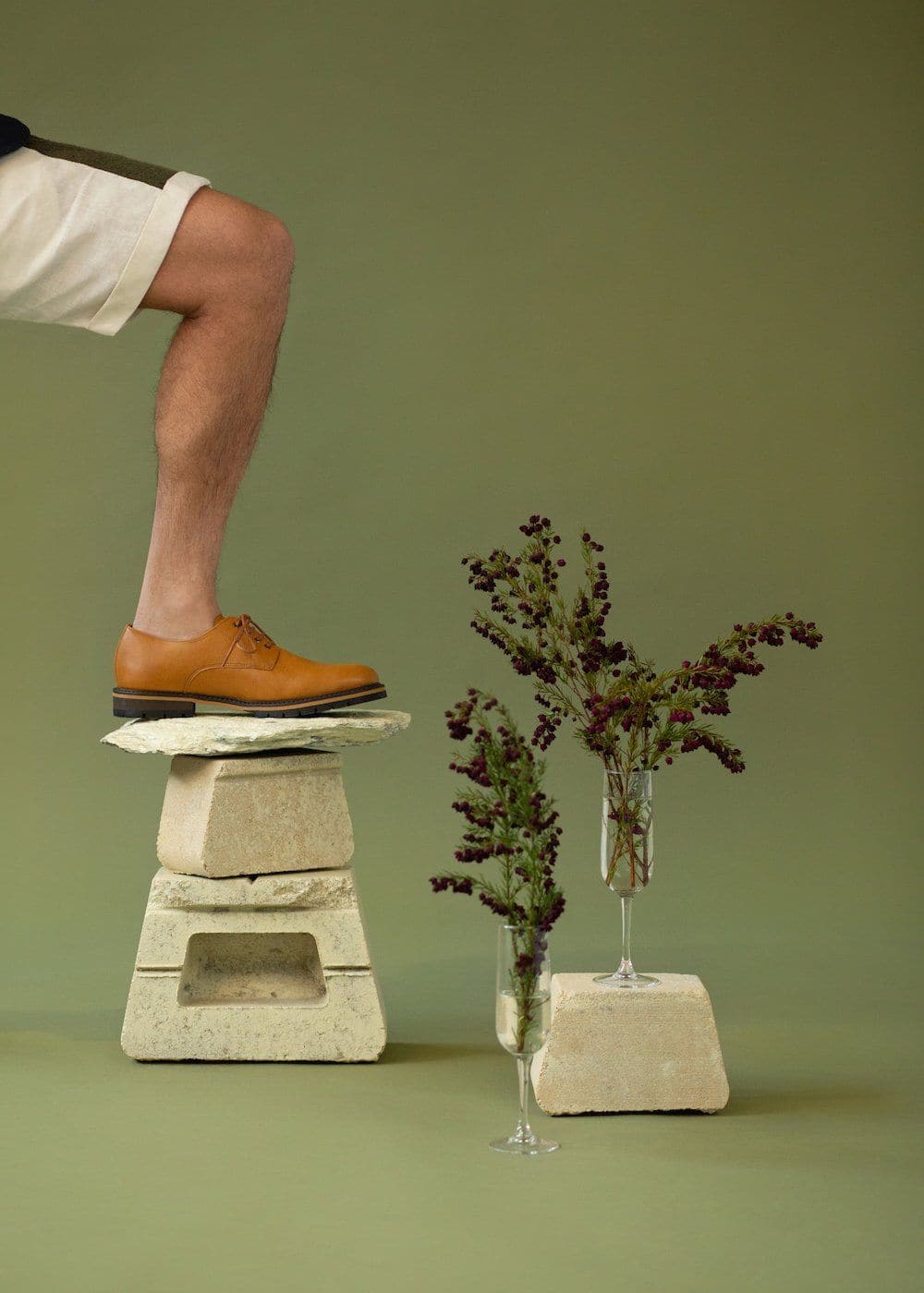 'David' men's derby shoe by Ahimsa - tan - Vegan Style