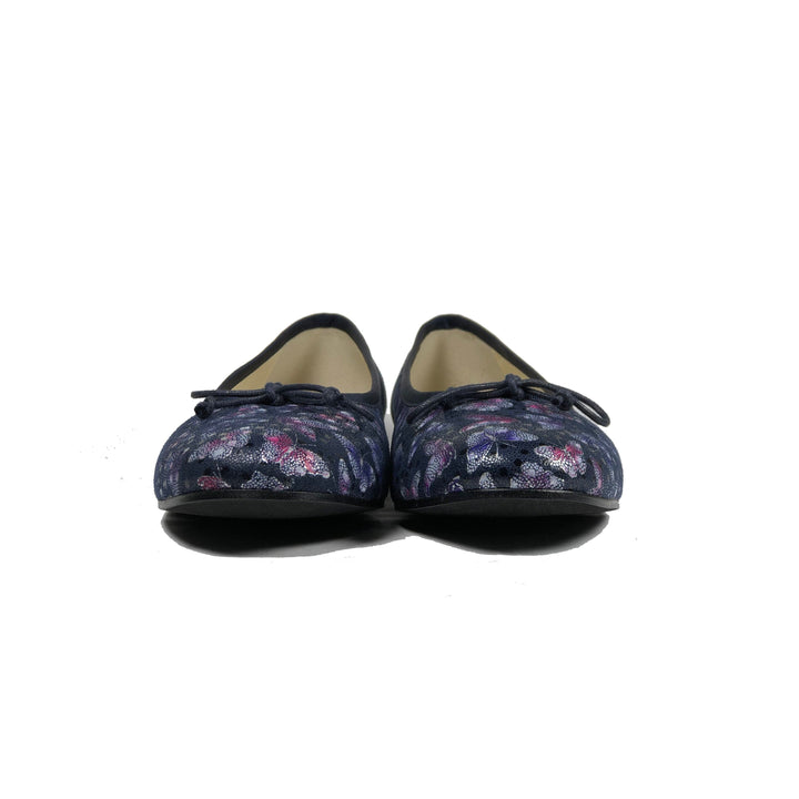 'Madi' vegan textile ballet flat by Zette Shoes - deep navy - Vegan Style