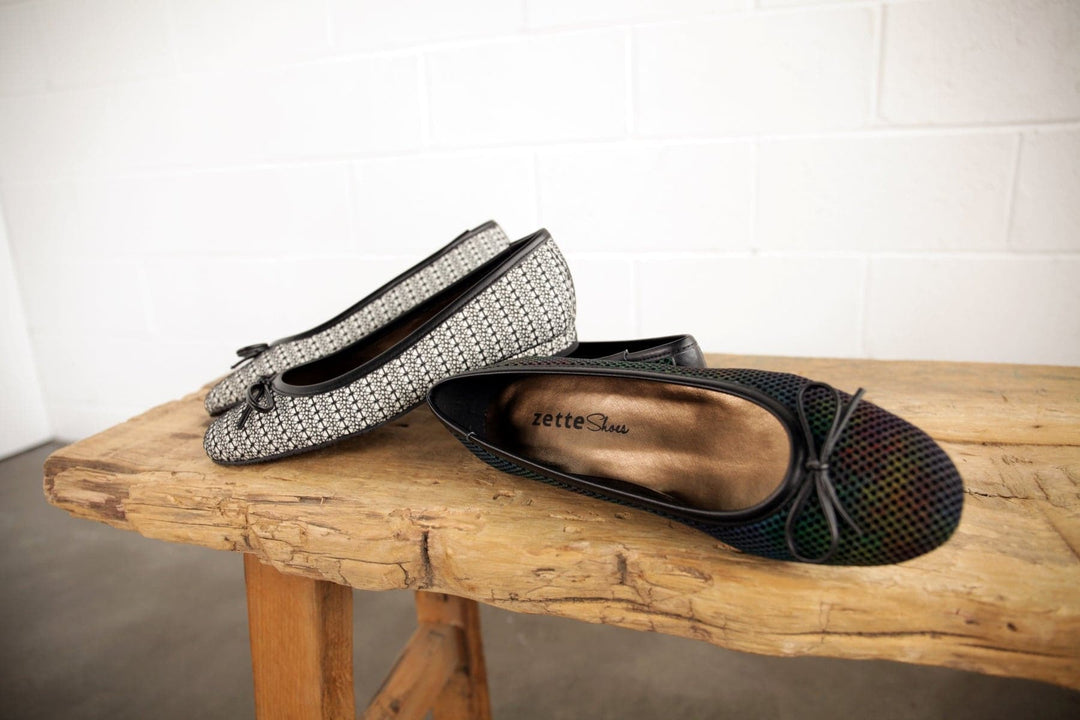 'Colince' vegan ballet flat by Zette Shoes - nebula