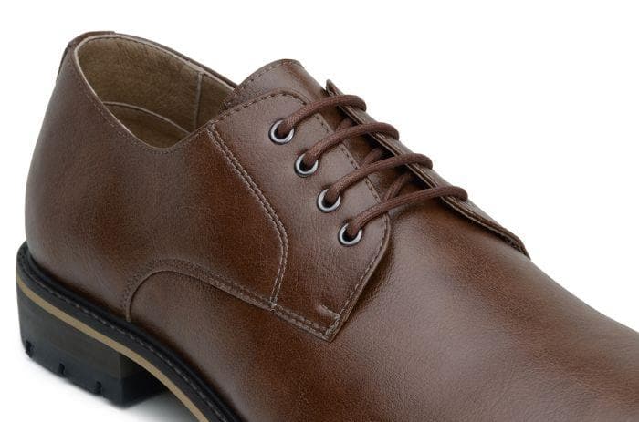 'David' men's derby shoe  by Ahimsa - cognac - Vegan Style
