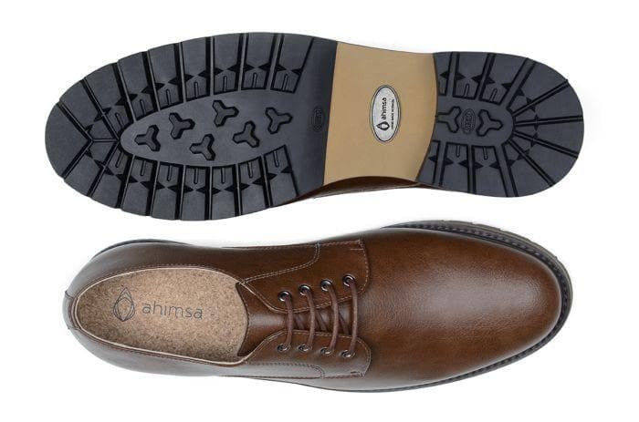 'David' men's derby shoe  by Ahimsa - cognac - Vegan Style