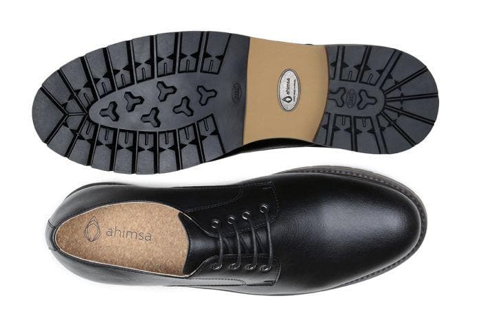 'David' men's derby shoe  by Ahimsa - black - Vegan Style