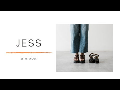 'Jess' vegan leather sandal with lugged sole by Zette Shoes - black