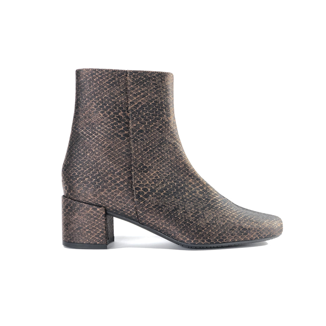 Jacqui - vegan snake leather ankle boots - bronze