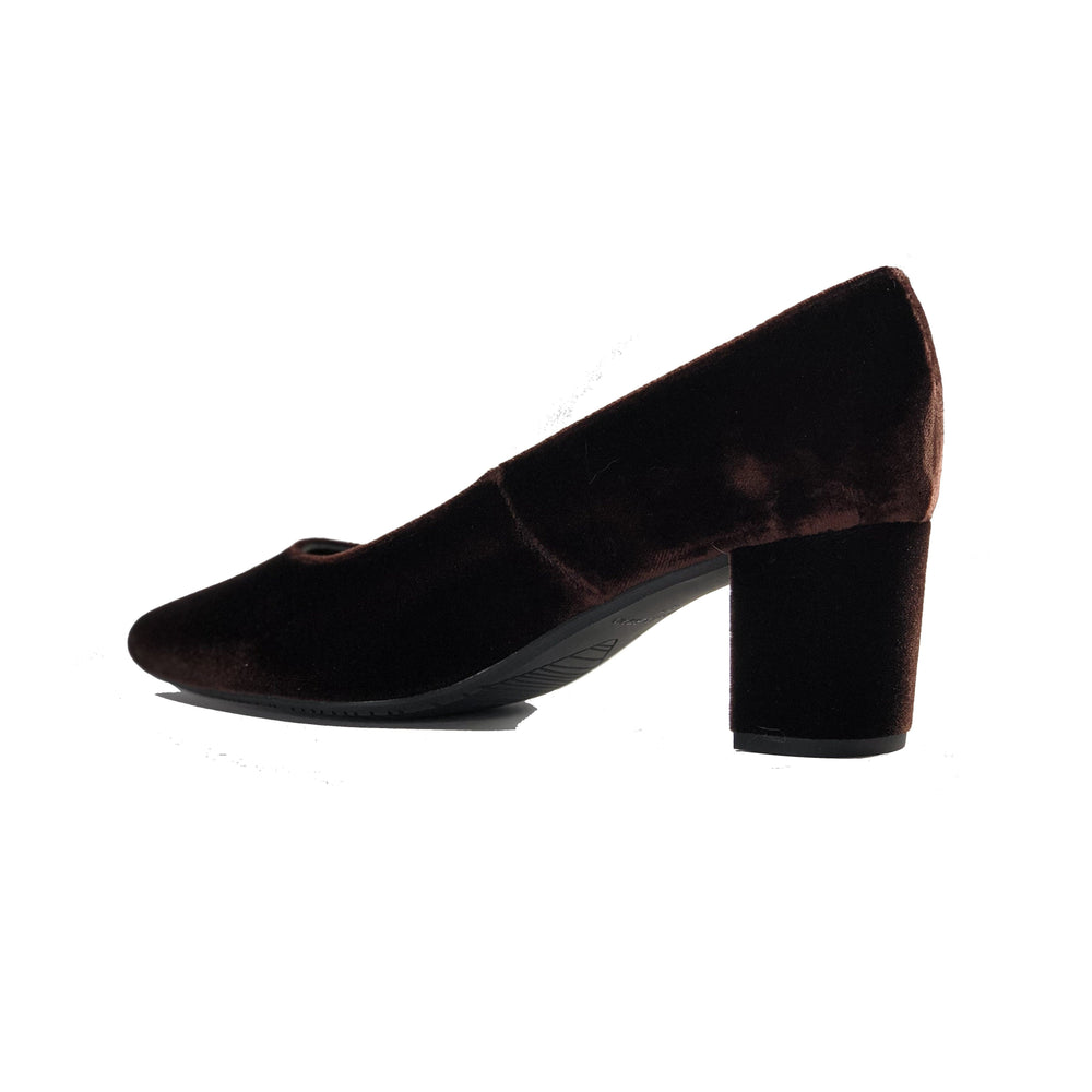 Joy vegan block heel pumps shoes - velvet