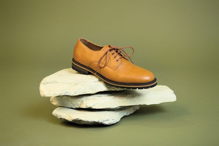 'David' men's derby shoe by Ahimsa - tan - Vegan Style