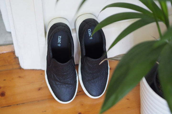 'Bare' Pinatex Vegan Sneakers by NAE - Black