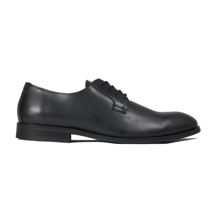 'Gideon' classic vegan derby round toe by Zette Shoes - black - Vegan Style