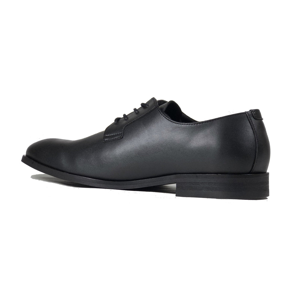 'Gideon' classic vegan derby round toe by Zette Shoes - black - Vegan Style